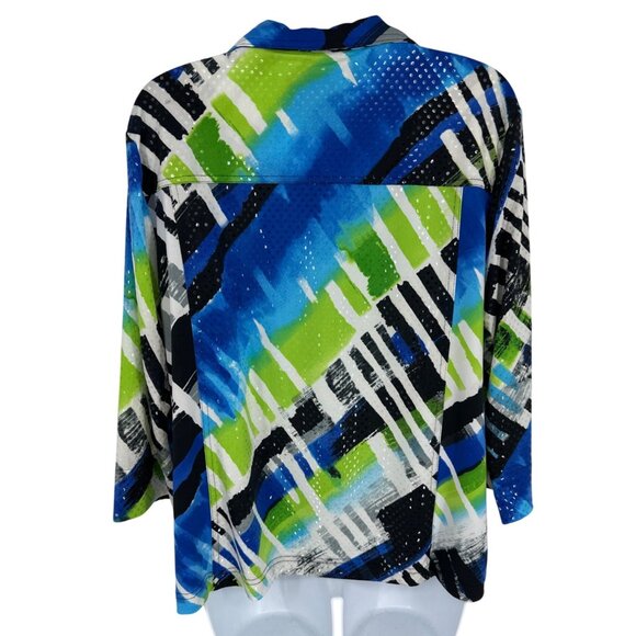 Toni Morgan Womens Abstract Button-Up Long Sleeve Blouse Size PX - Picture 5 of 10